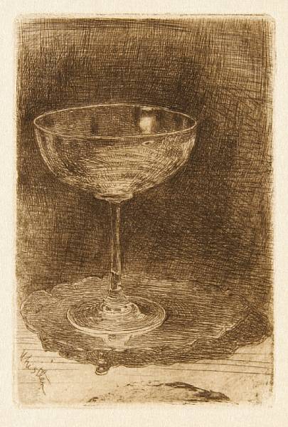 Appraisal: James Abbott McNeill Whistler American - The Wine Glass K