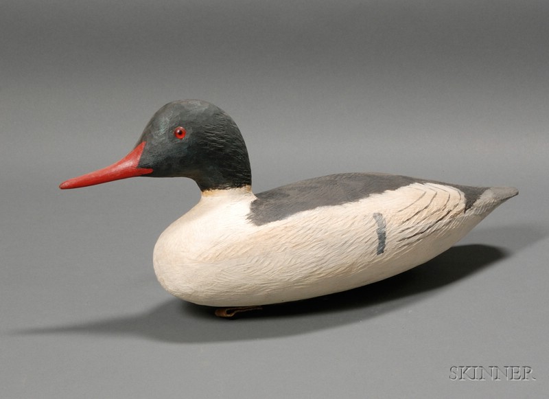 Appraisal: Common Merganser Decoy Bob Brophy Essex Massachusetts scratch-carved head and