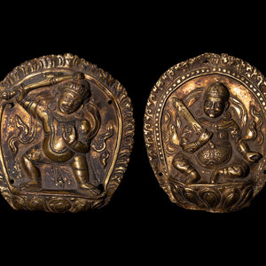 Appraisal: A Pair of Sino-Tibetan Gilt Bronze Votives of Bodhisattva each