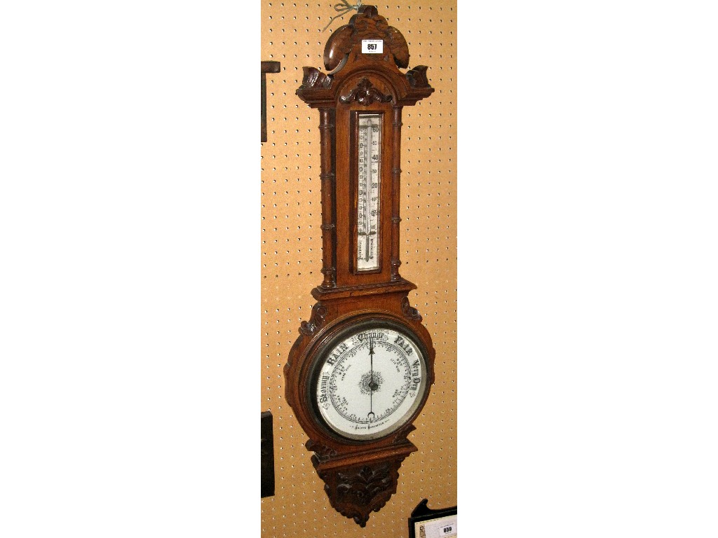 Appraisal: Carved oak banjo barometer