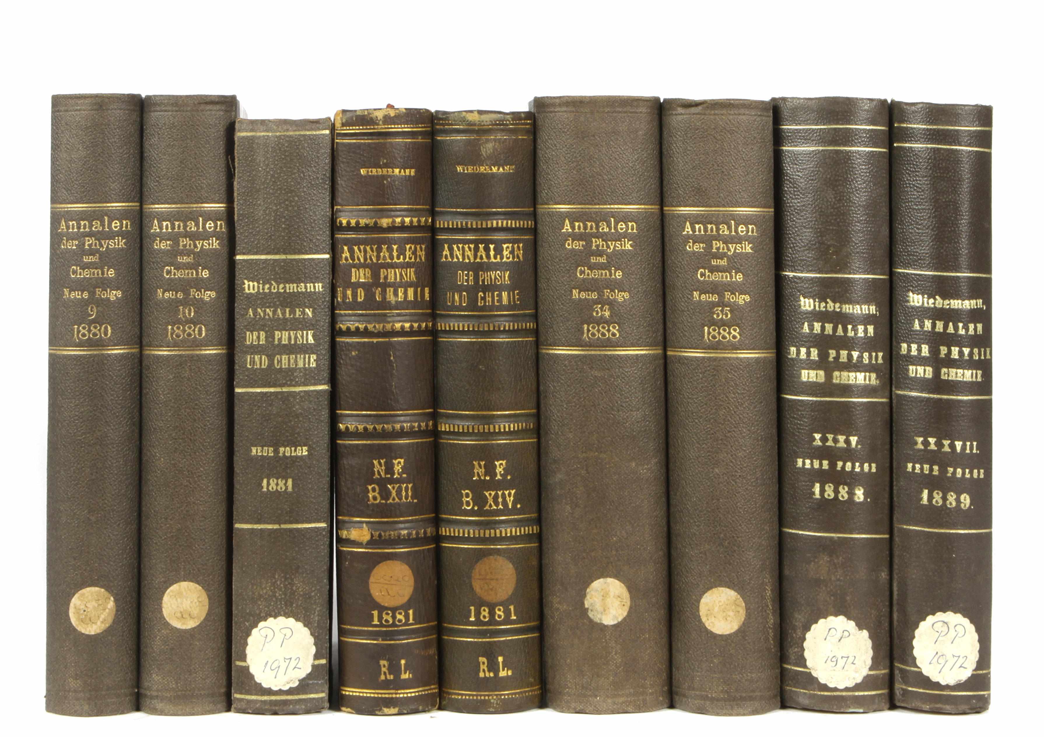 Appraisal: BINDINGSSCIENCE PERIODICALS Annalen der Physique und Chemie Leipzig - volumes