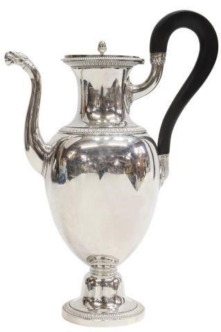 Appraisal: French Neoclassical silver coffee pot Jean-Baptiste-Claude Odiot French - hinged