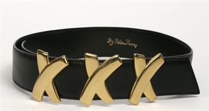 Appraisal: Paloma Picasso belt inches wide in black leather with three