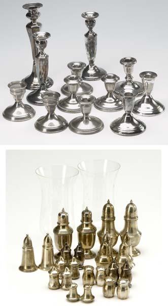 Appraisal: WEIGHTED SILVER CANDLESTICKS Set of twelve together with a pair