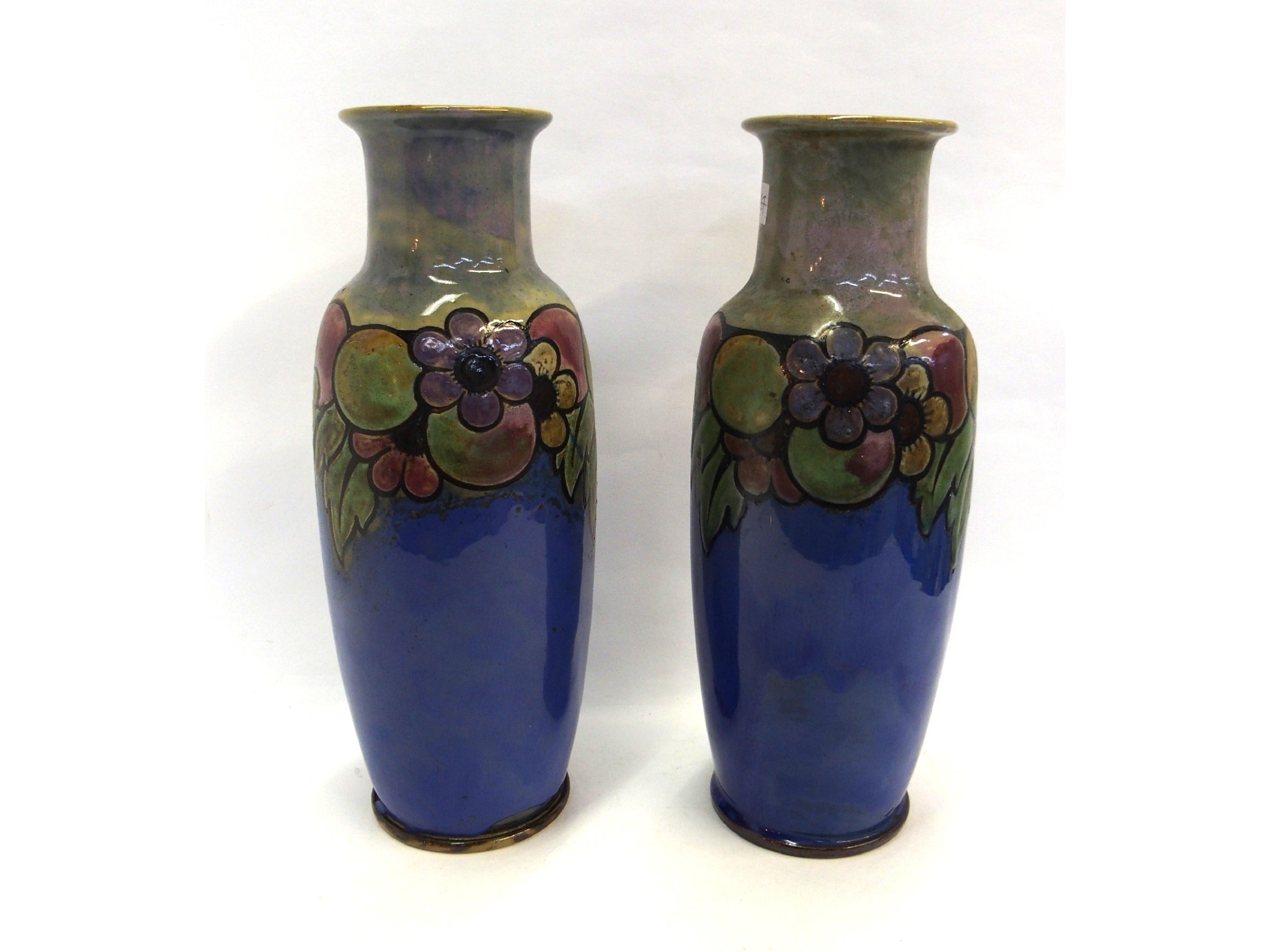 Appraisal: Pair of Royal Doulton vases decorated with flowers