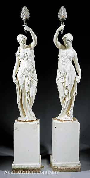 Appraisal: A Pair of Fine Monumental Napoleon III Cast Iron Figural