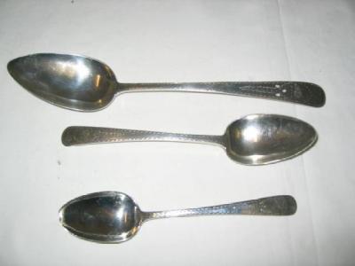 Appraisal: A SET OF THREE TABLE SPOONS in Old English pattern