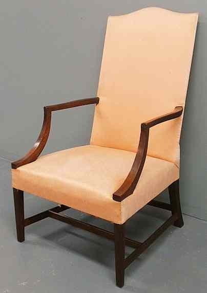 Appraisal: Martha Washington style mahogany lolling chair h x w x