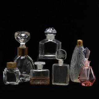 Appraisal: Seven Vintage Glass Perfume Bottles including one Baccarat one DeVilbiss