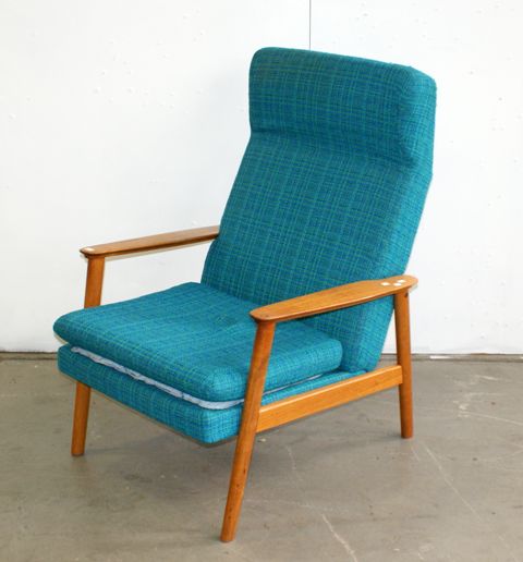 Appraisal: A s Scandinavian lounge chair with original fabric upholstery