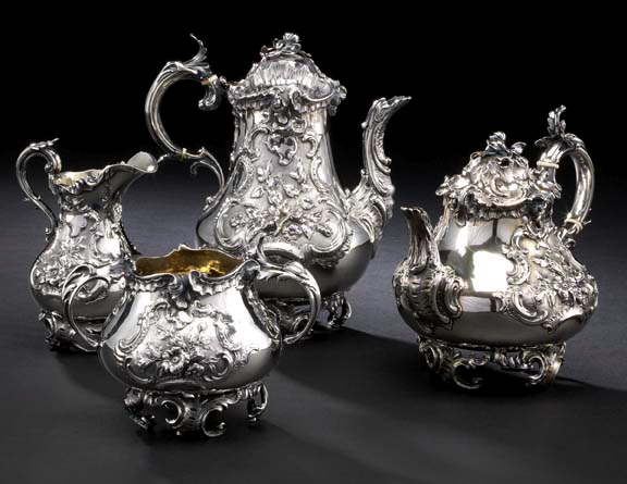 Appraisal: Fine William IV Four-Piece Sterling Silver Coffee and Tea Service