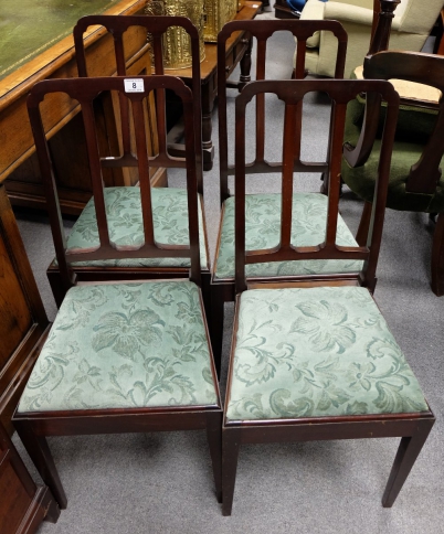 Appraisal: Set Edwardian mahogany dining chairs