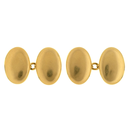 Appraisal: A pair of gold cufflinks mm mark of the Goldsmiths