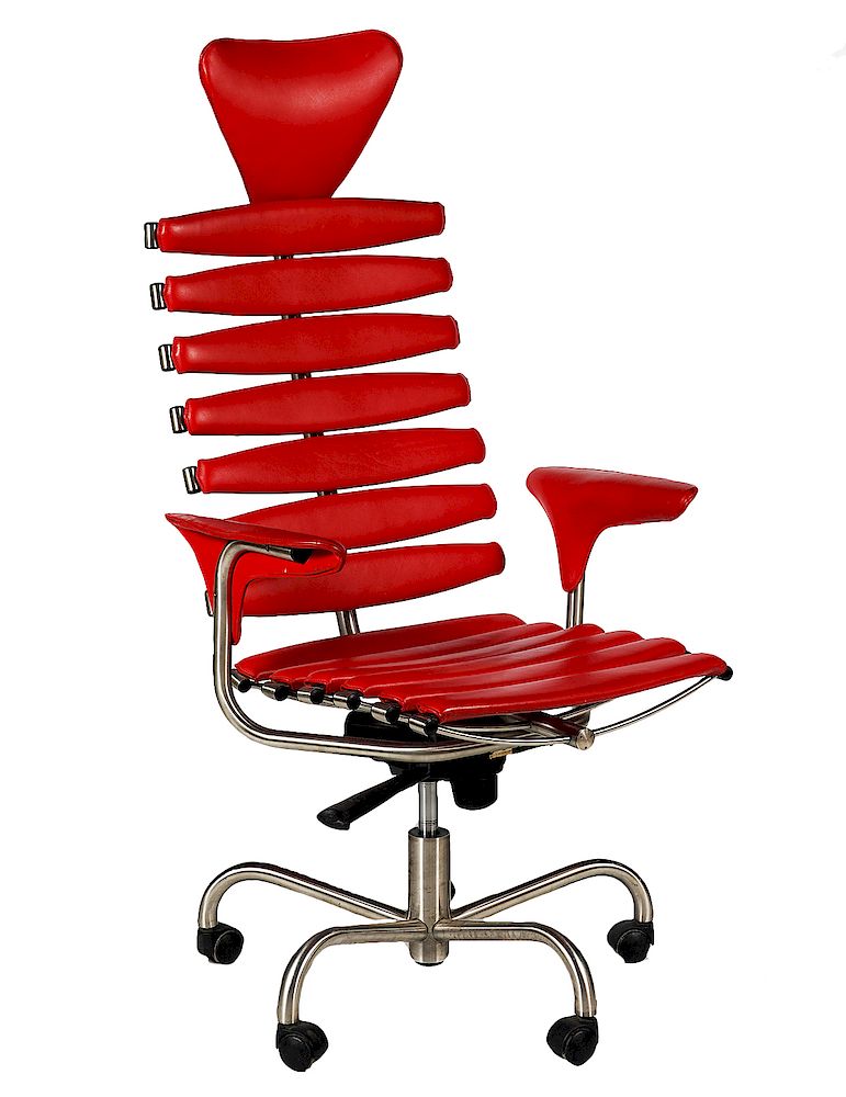 Appraisal: De Sede Scarlet Skeleton Chair De Sede Skeleton Chair with