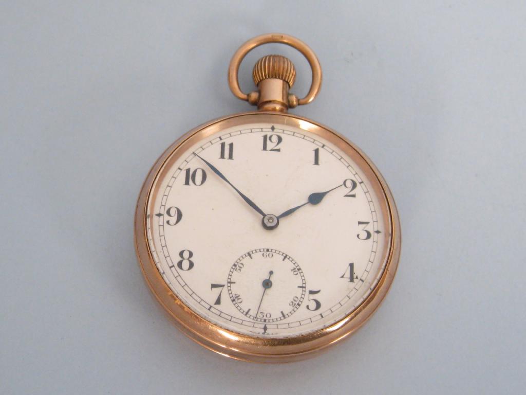 Appraisal: A ct gold cased Pocket Watch the white enamel dial