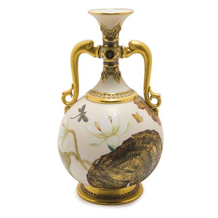 Appraisal: Royal Worcester Painted and Enameled Porcelain Vase Estimate -