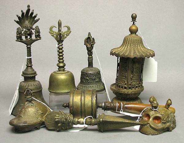 Appraisal: A group of Himalayan ritual implements Most th Century Including