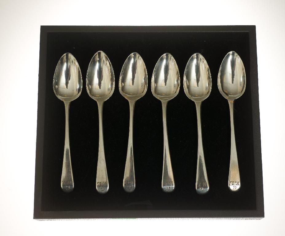 Appraisal: SET OF SIX GEORGE III SILVER TEASPOONS WILLIAM BATEMAN LONDON