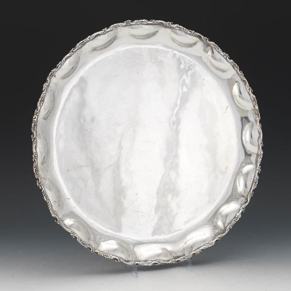 Appraisal: JUVENTO LOPEZ REYES MEXICAN STERLING SILVER ROUND TRAY x With