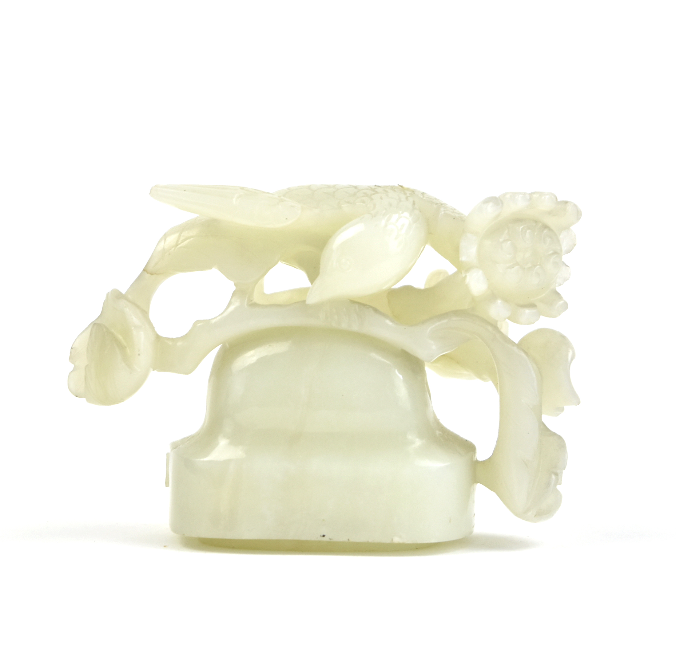 Appraisal: Chinese Qing Dyansty white jade ornament carved in high relief