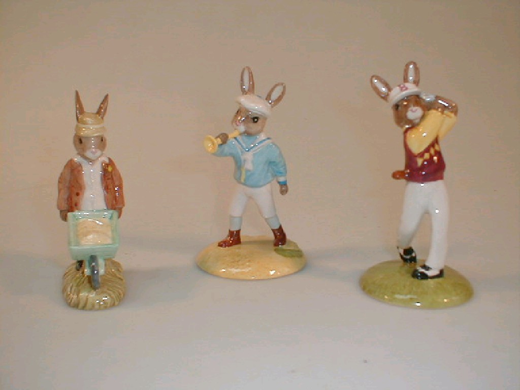 Appraisal: Three Royal Doulton Bunnykins figures - Little Boy Blue DB