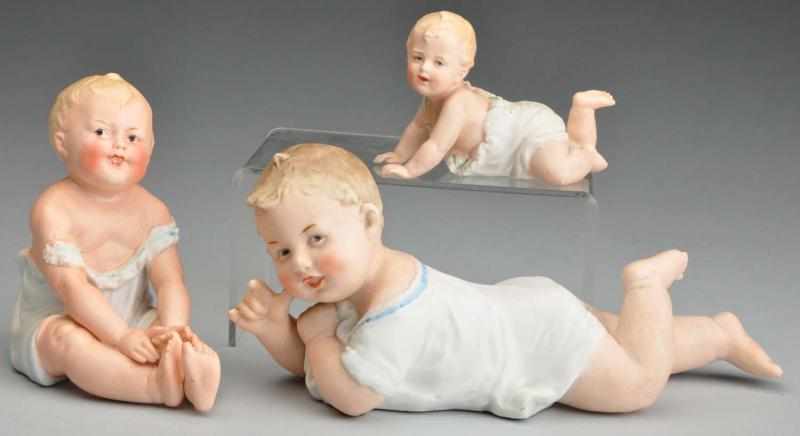 Appraisal: Lot of All-Bisque Heubach Babies Description All are incised with