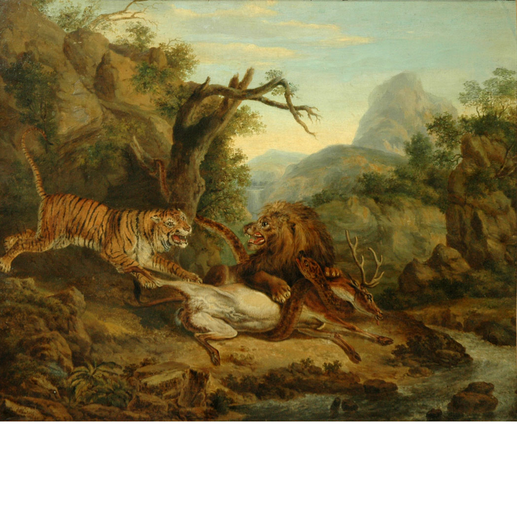 Appraisal: Manner of Philip Reinagle A Lion and a Tiger Fighting