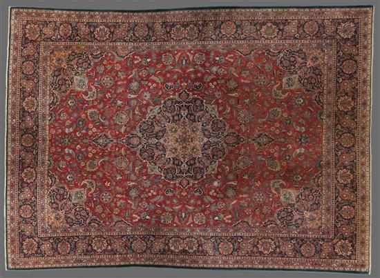 Appraisal: Semi-antique Keshan carpet Persia circa x Estimate - Good condition