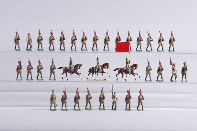 Appraisal: A similar lot of repainted Britains representing Turkish Infantry marching