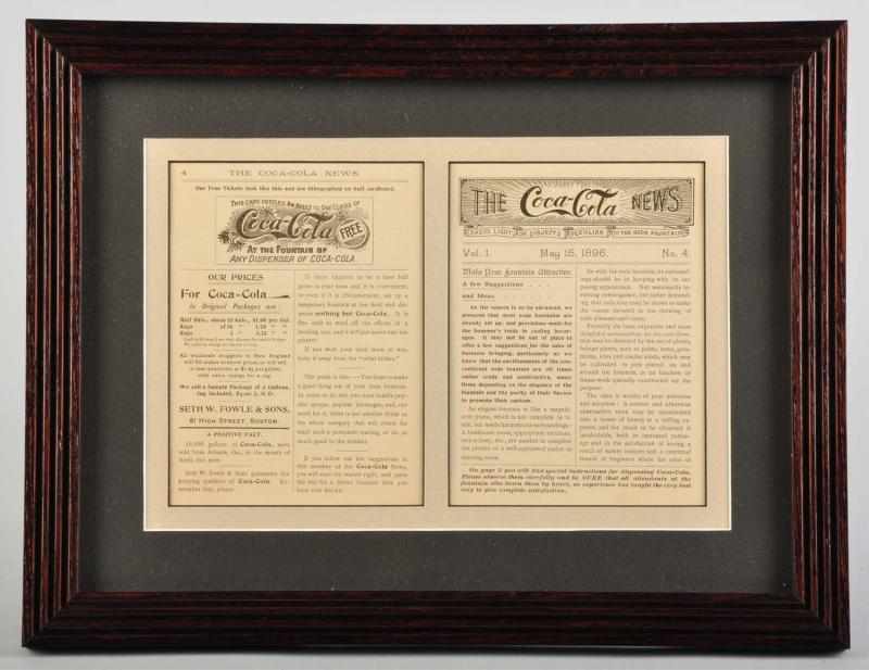 Appraisal: May Coca-Cola News Description Volume No Beautifully matted and framed