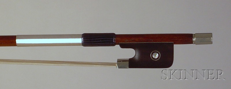 Appraisal: French Silver Mounted Violin Bow Francois Lotte Workshop the round