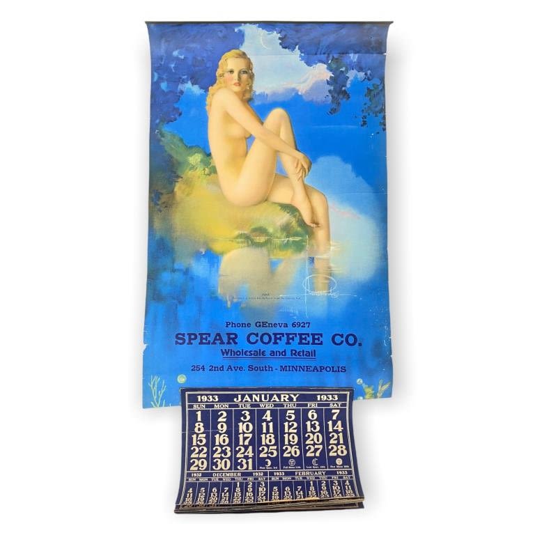 Appraisal: Rolf Armstrong Nude Spear Coffee Co CalendarCalendar pages complete and