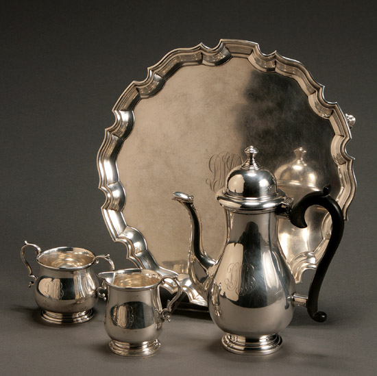 Appraisal: American Sterling Assembled Four-Piece Demitasse Service Mid- th Century Consisting