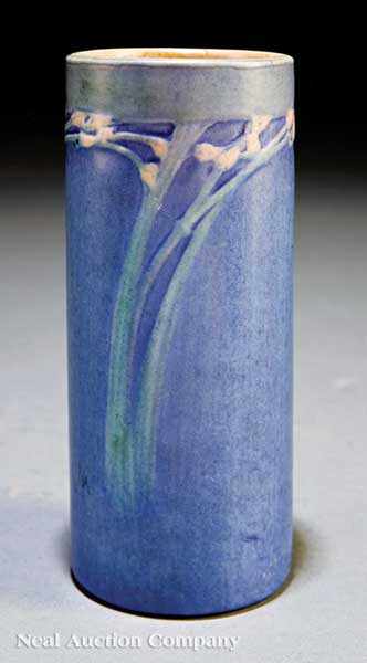 Appraisal: A Newcomb College Art Pottery Matte Glaze Cylindrical Vase decorated