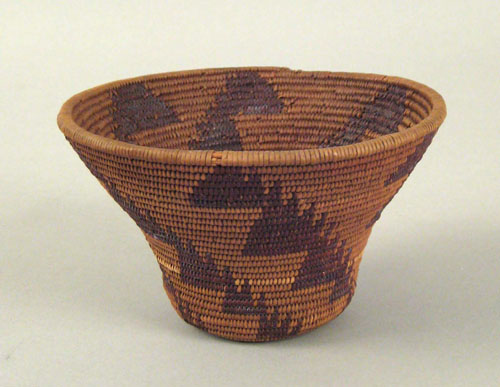 Appraisal: Western Mono California coiled basket bowl with polychromed stepped decoration