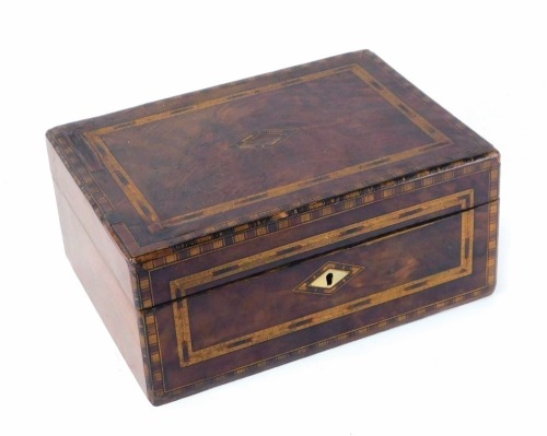 Appraisal: A Victorian walnut and marquetry inlaid writing box with moulded