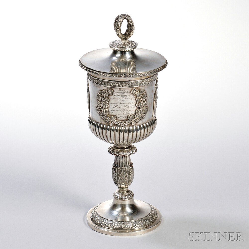 Appraisal: German Silver Covered Chalice second quarter th century bearing city