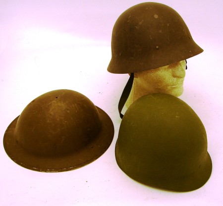 Appraisal: Lot consists of US WWI style helmet shell US M