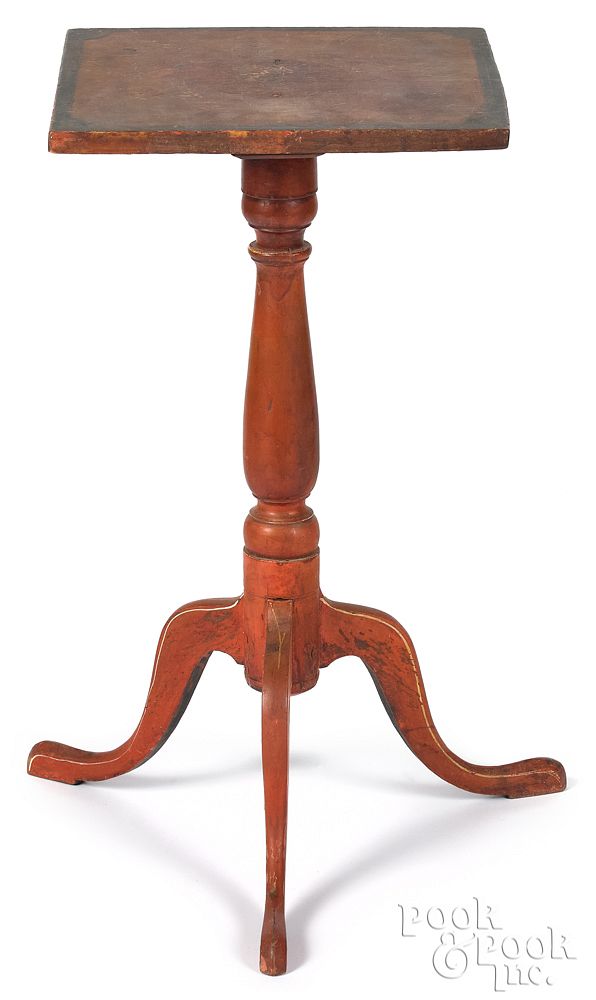 Appraisal: Painted maple candlestand early th c Painted maple candlestand early