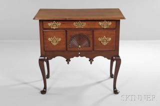 Appraisal: Carved Mahogany Dressing Table Massachusetts mid- th century with molded