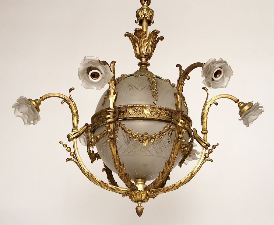 Appraisal: LATE TH C FRENCH BELLE EPOQUE BRONZE CHANDELIER A late