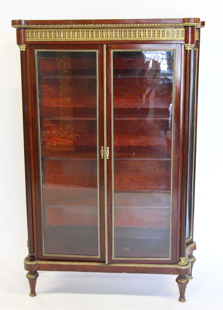 Appraisal: Fine Quality Louis Philippe Style Bronze Mounted Vitrine From a