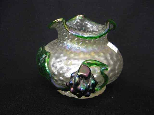 Appraisal: Loetz Art Glass Vase applied berry vine oniridescent textured body