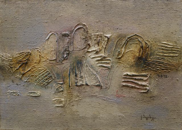 Appraisal: Matabeli Ketevani Russian Composition mixed media inscribed lower right inscribed