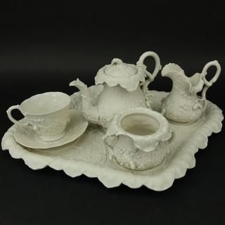 Appraisal: Antique Bisque Partial Tea Set Antique Bisque Partial Tea Set