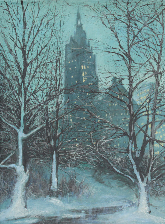 Appraisal: EGNAL Stuart American - ''Winter Night'' Central Park New York