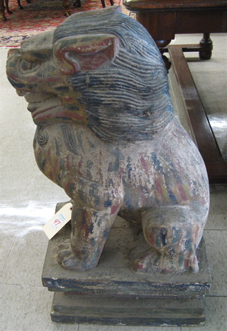 Appraisal: LARGE PAIR OF CHINESE FOO LIONS each of carved and