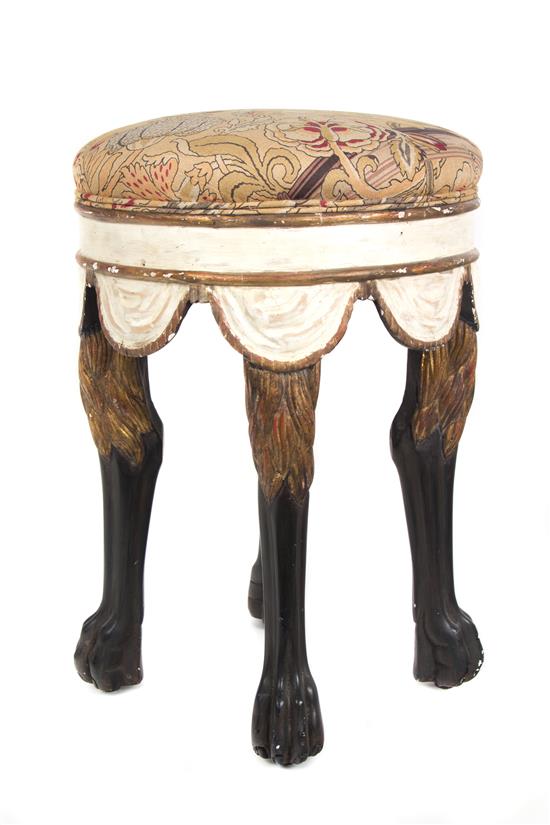 Appraisal: Sale Lot A Neoclassical Style Painted and Parcel Gilt Stool