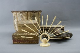 Appraisal: Two Italian gilt wood trinket boxes together with a mother