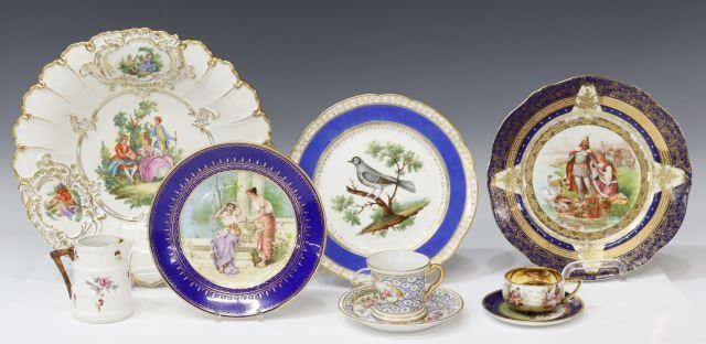 Appraisal: lot of Cabinet plates including Meissen parcel gilt figural bowl